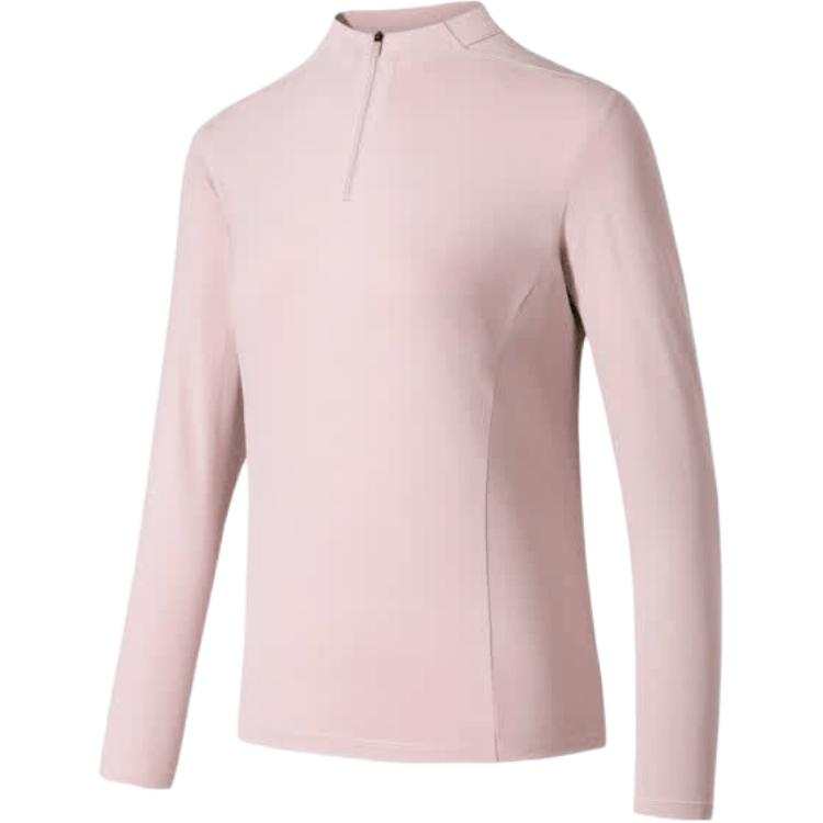 ANTA Champion All Weather Collection T Shirts Women's Clear Ginger Powder Stand Collar Moderate Straight Fit