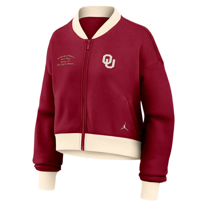 Jordan Jordan Jackets Women's Dark Red/Natural Baseball Collar Moderate