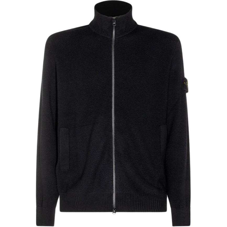 STONE ISLAND Knitwear Men's Black Stand Collar Moderate Other