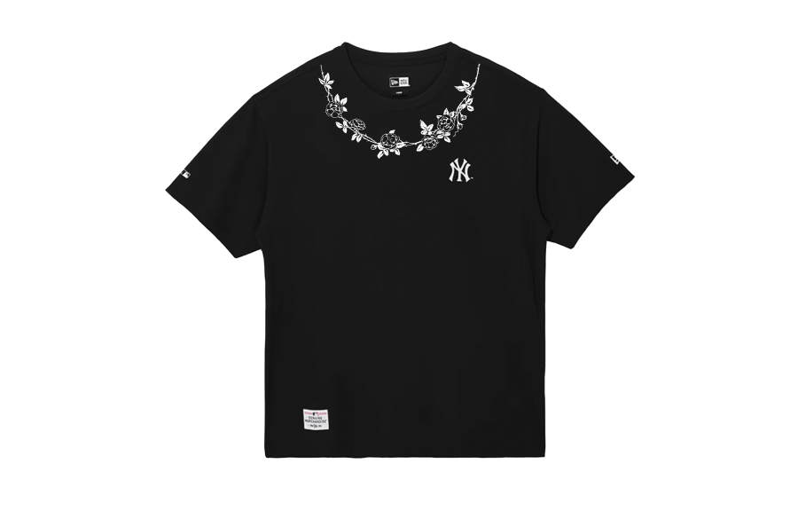 New Era T Shirts Unisex Black Crew Neck Moderate