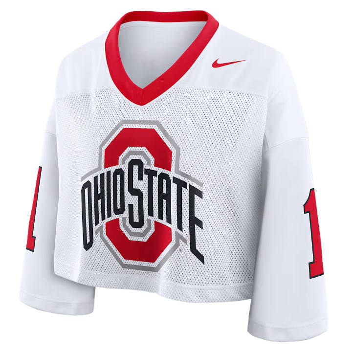 Nike Nike Dri Fit College T Shirts Women's White/University Red V Neck Moderate