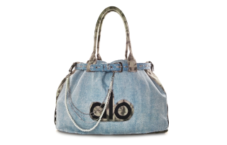 Alo Yoga Cotton Handbag Large Unisex Light Blue