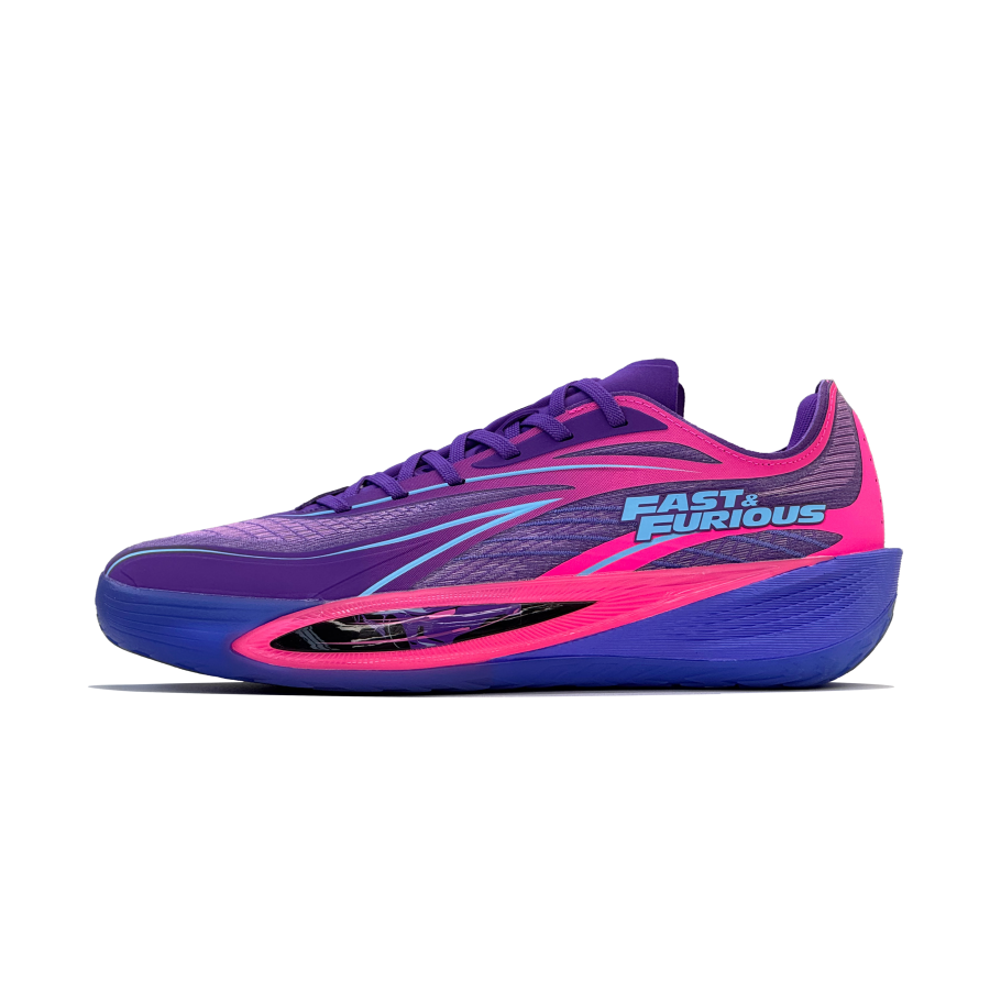 ANTA Crazy 5 Basketball Shoes Men's Low Top Fluorescent Flame Red