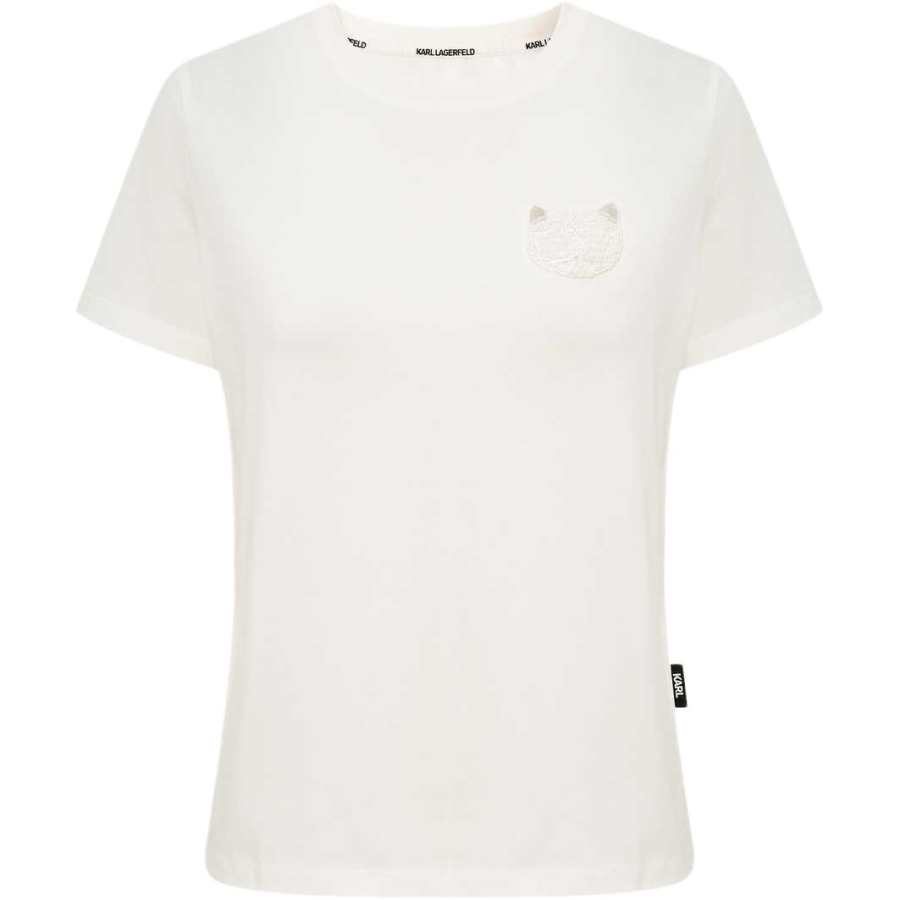 KARL LAGERFELD / Karl Lagerfeld Jeans T Shirts Women's White Crew Neck Moderate