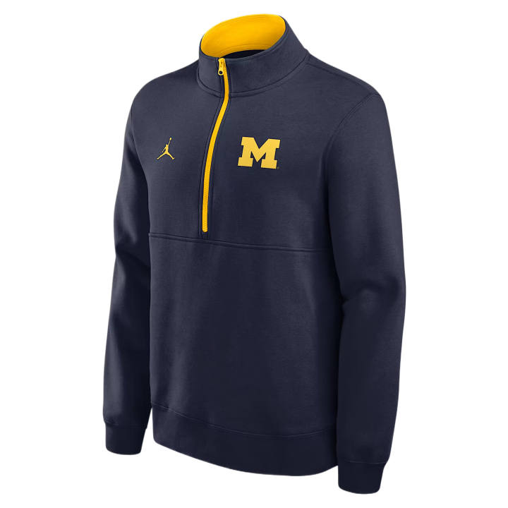 Jordan Jordan BRAND Sweatshirts Men's Preppy Marine/Amarillo Stand Collar Moderate