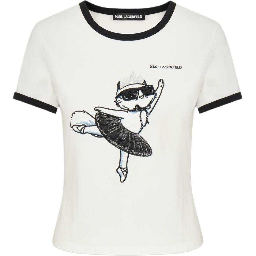 KARL LAGERFELD / Karl Lagerfeld Jeans T Shirts Women's White Crew Neck Moderate