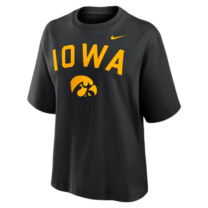 Nike Nike College T Shirts Women's Black Crew Neck Moderate
