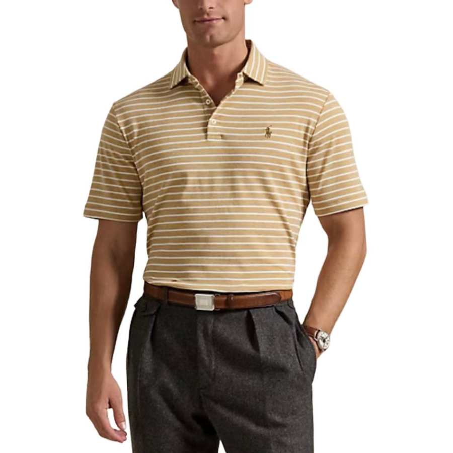 Polo Ralph Lauren Polo Shirts Men's Khaki Polo Collar Moderate Straight Fit