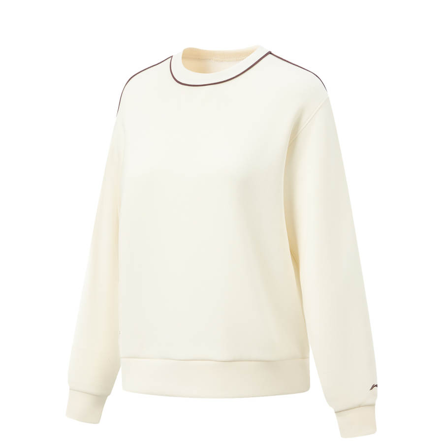 Li-Ning Li Ning Fitness Series Sweatshirts Women's Ecru Crew Neck Moderate Other