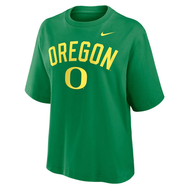 Nike Nike College T Shirts Women's Apple Green Crew Neck Moderate