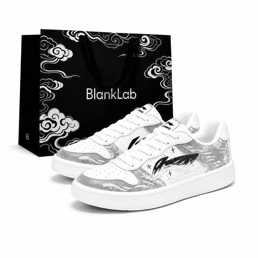 Li-Ning Li Ning Floating Boat Skateboard Shoes Men's Low Top Black White Gray