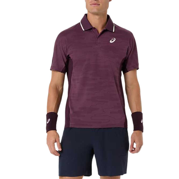 ASICS Polo Shirts Men's Deep Eggplant Purple Polo Collar Moderate