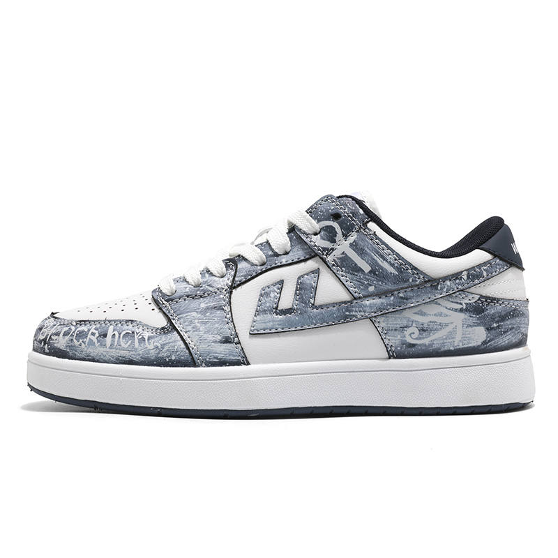 WARRIOR WARRIOR Skateboard Shoes Men's Low Top White Dark Blue