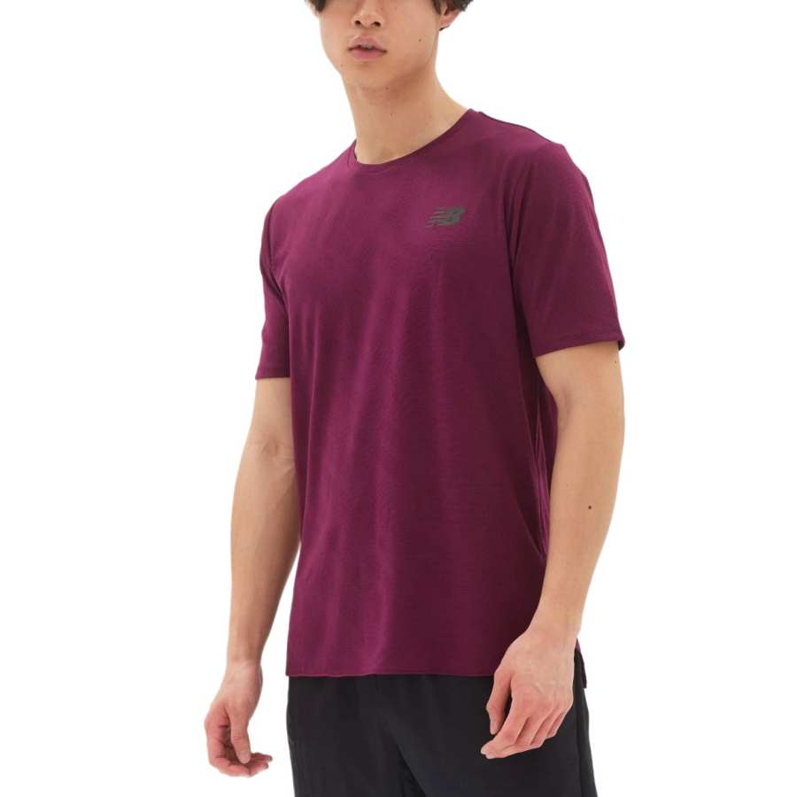 New Balance New Balance Q Speed T Shirts Men's Purple Crew Neck Moderate