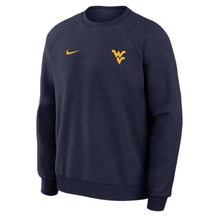 Nike Nike Dri Fit College Sweatshirts Men's Marine Blue Crew Neck Moderate