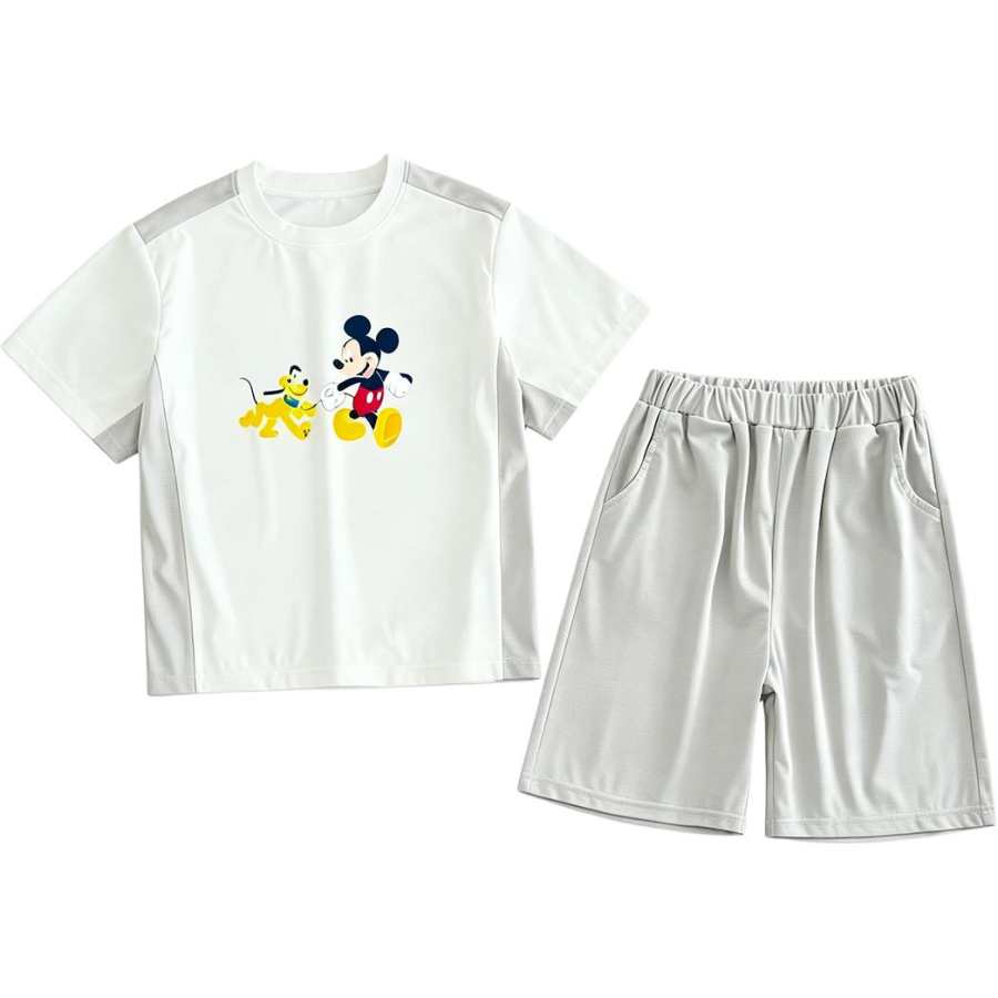 Disney Grade School Casual Sportswear Crew Neck Thin Stretch None