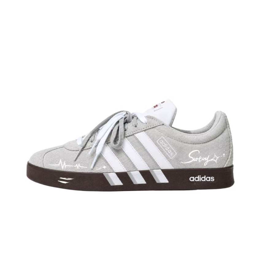 Adidas Adidas VL COURT 2.0 Skateboard Shoes Unisex Low Top Gray/White