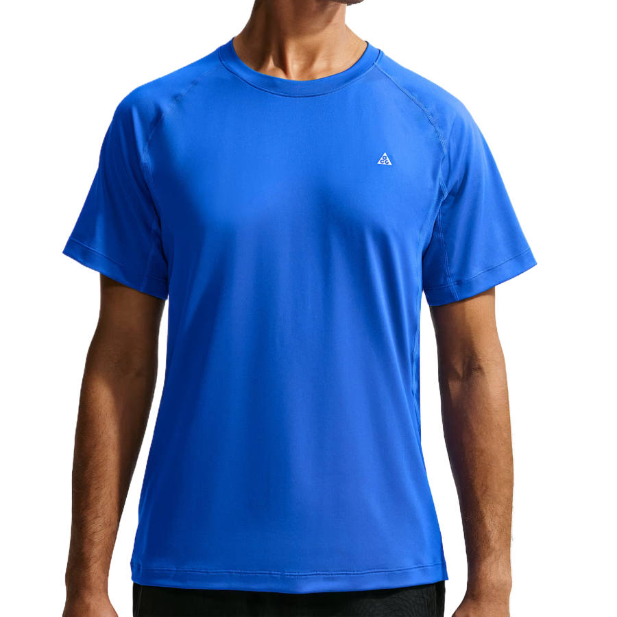 Nike Nike ACG Quick Dry T Shirts Men's Royal Blue/Peak White Crew Neck Moderate