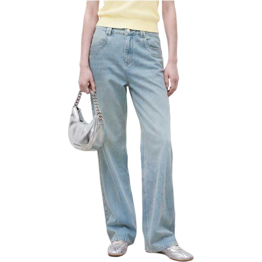 KARL LAGERFELD / Karl Lagerfeld Jeans Women's Blue Moderate Straight Fit Pants