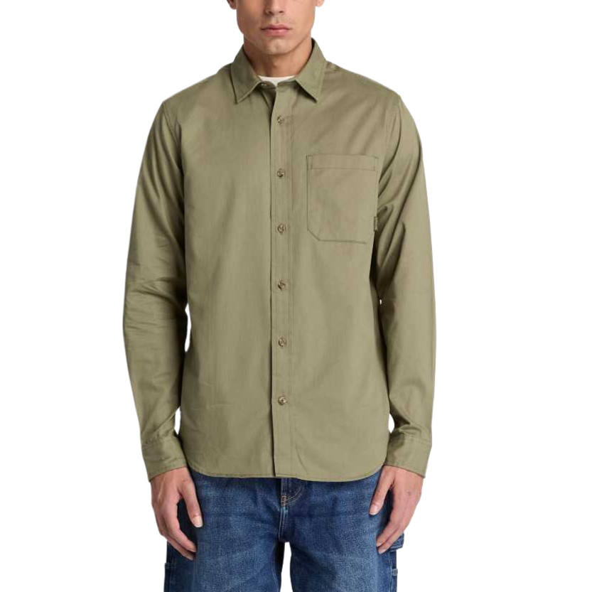 Timberland Shirts Men's Gray Green Lapel Moderate