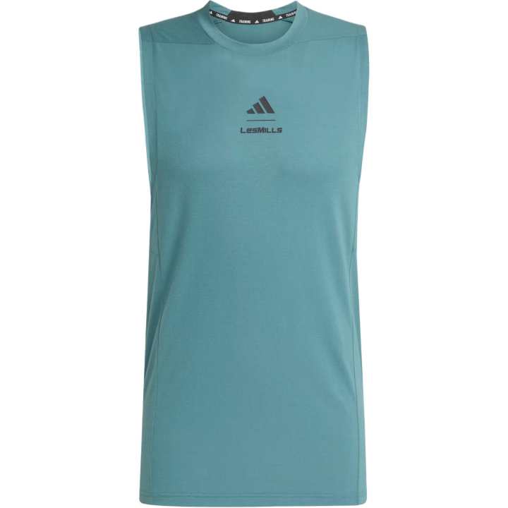 Adidas Adidas X LES MILLS Climacool Tank Tops Men's Green Crew Neck Moderate