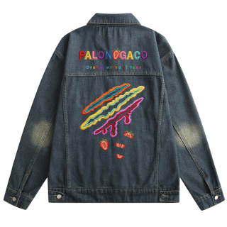 PAL ONGACO Denim Jackets Unisex Lapel Moderate