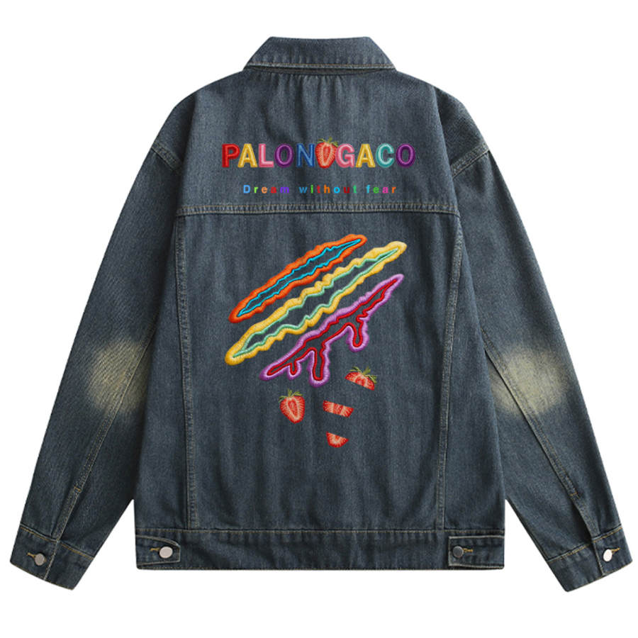 PAL ONGACO Denim Jackets Unisex Lapel Moderate