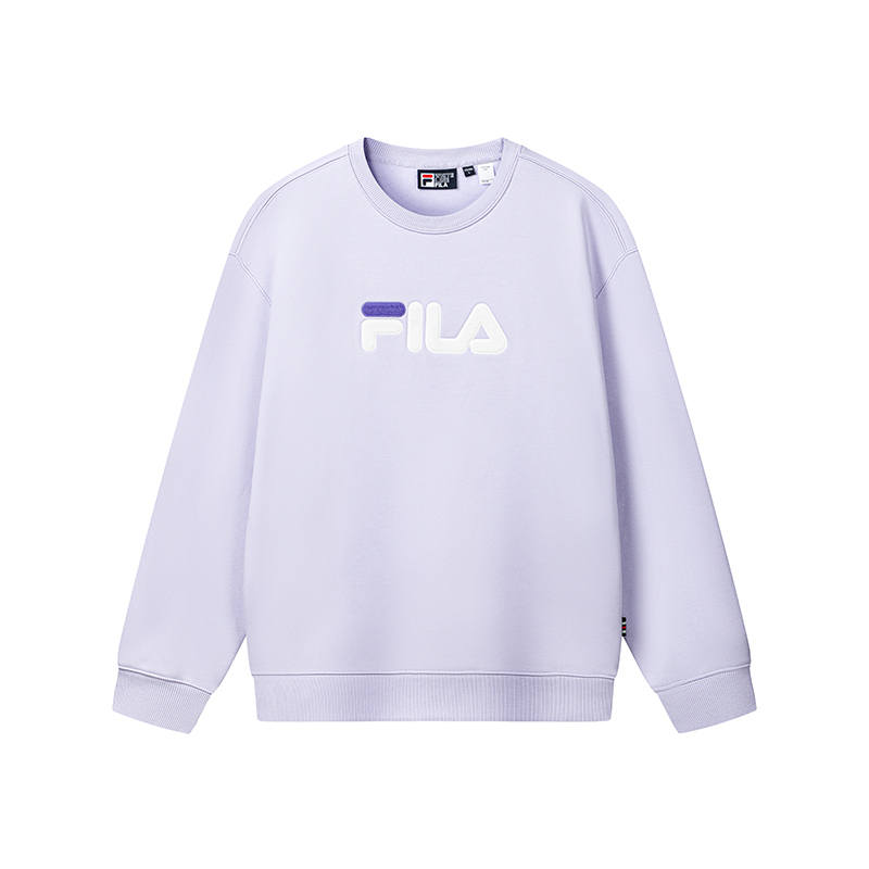 FILA ORIGINALE Sweatshirts Unisex Lavender Purple Crew Neck Thickened Other