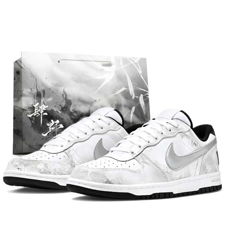 Nike Nike Big Skateboard Shoes Men's Low Top White Gray