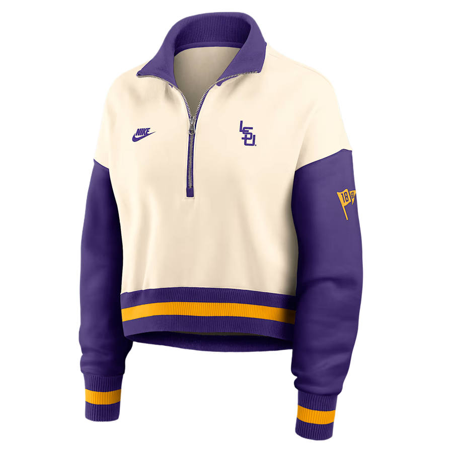 Nike Nike College Sweatshirts Women's Natural Color/Purple Stand Collar Moderate