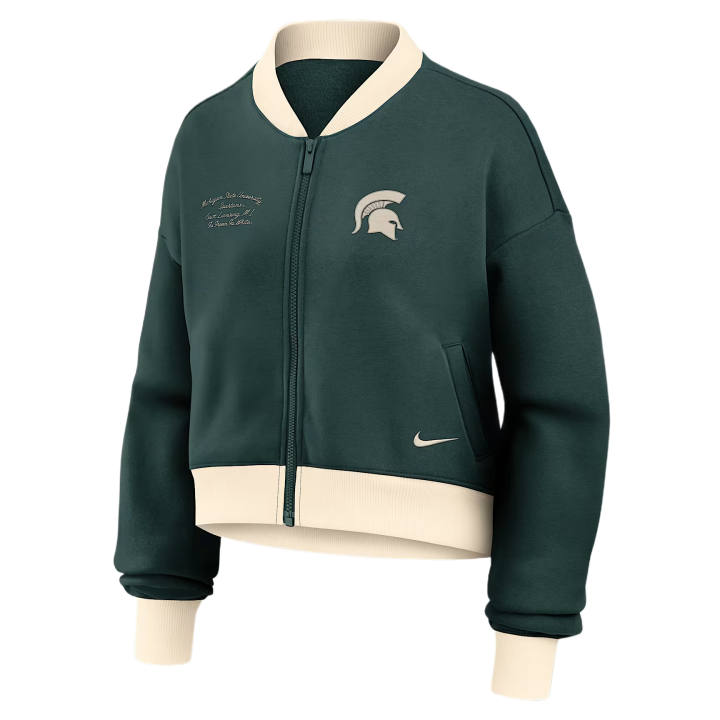 Nike Nike Jackets Women's Green/Natural Baseball Collar Moderate