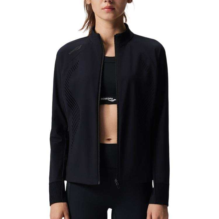 Saucony Jackets Women's Jet Black Stand Collar Moderate