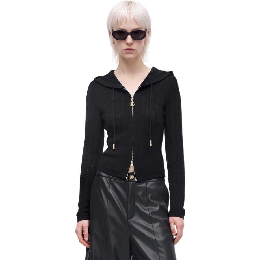 KARL LAGERFELD / Karl Lagerfeld Jeans Sweaters Women's Black Hooded Non Detachable Moderate