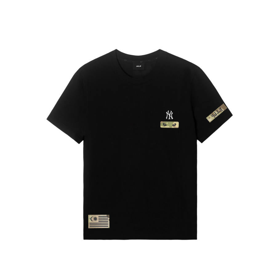 MLB T Shirts Unisex Black Crew Neck Moderate Straight Fit