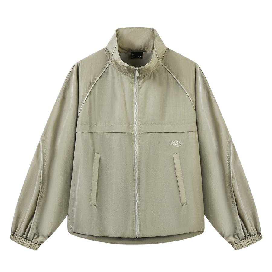 Li-Ning Li Ning Sports Fashion Collection Trench Coats Women's Celadon Stand Collar Thin