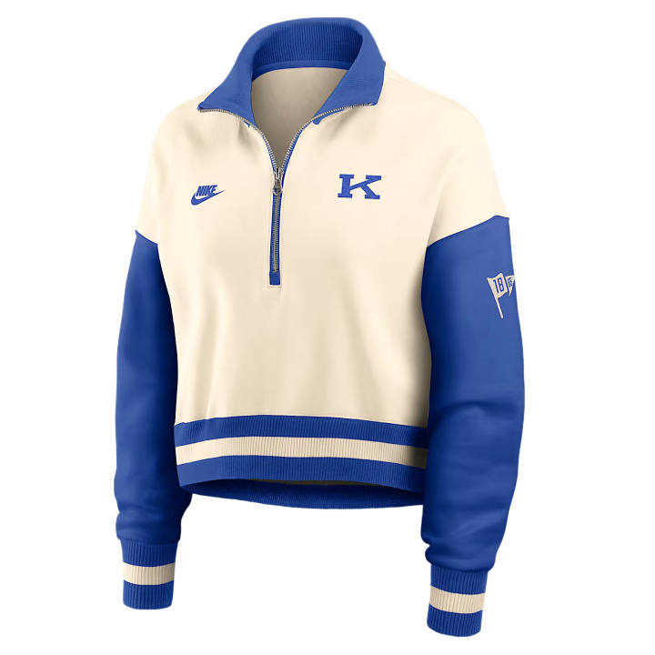 Nike Nike College Sweatshirts Women's Natural/Royal Stand Collar Moderate