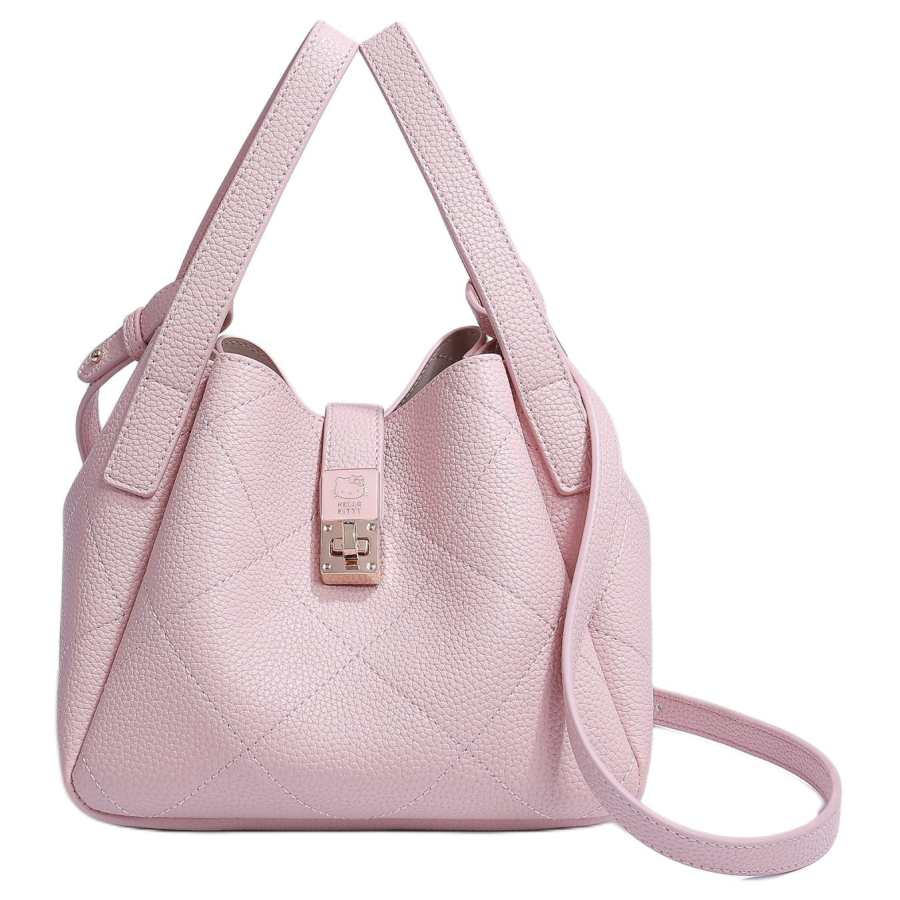 Sanrio Hello Kitty Pu Shoulder Bag, Crossbody Bag, Handbag Regular Women's Pink/Brown/Ecru