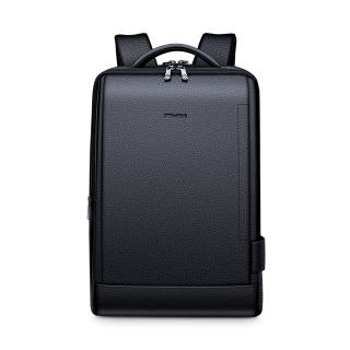 WILLIAMPOLO Cow Leather Backpack Unisex Black