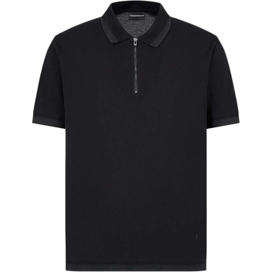 EMPORIO ARMANI Polo Shirts Men's Black Polo Collar Moderate Other