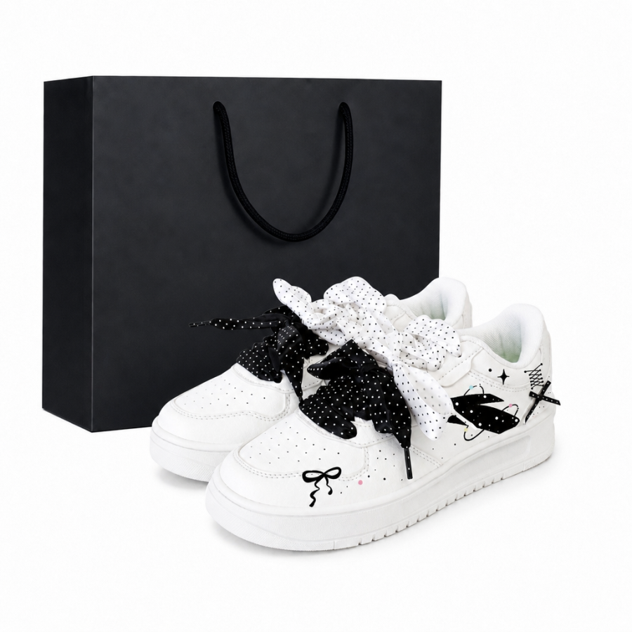 ANTA Easy Skateboard Shoes Women's Low Top Black/White