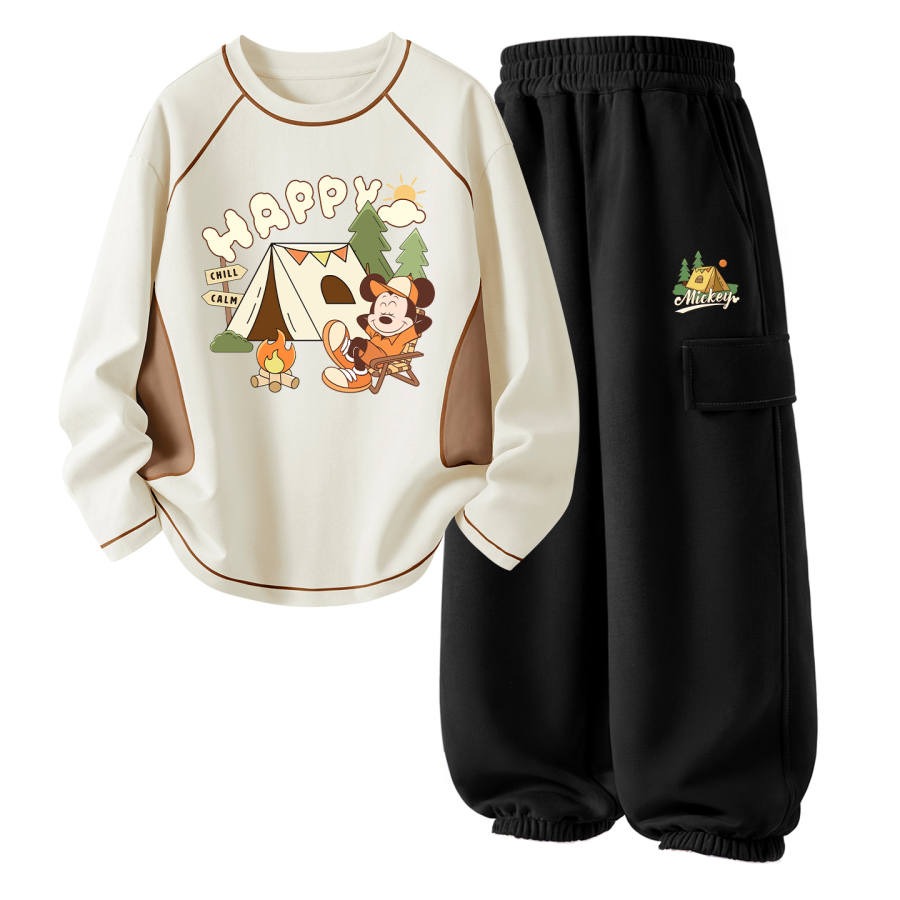 Disney Kids Casual Sportswear Crew Neck Thin Stretch Breathable
