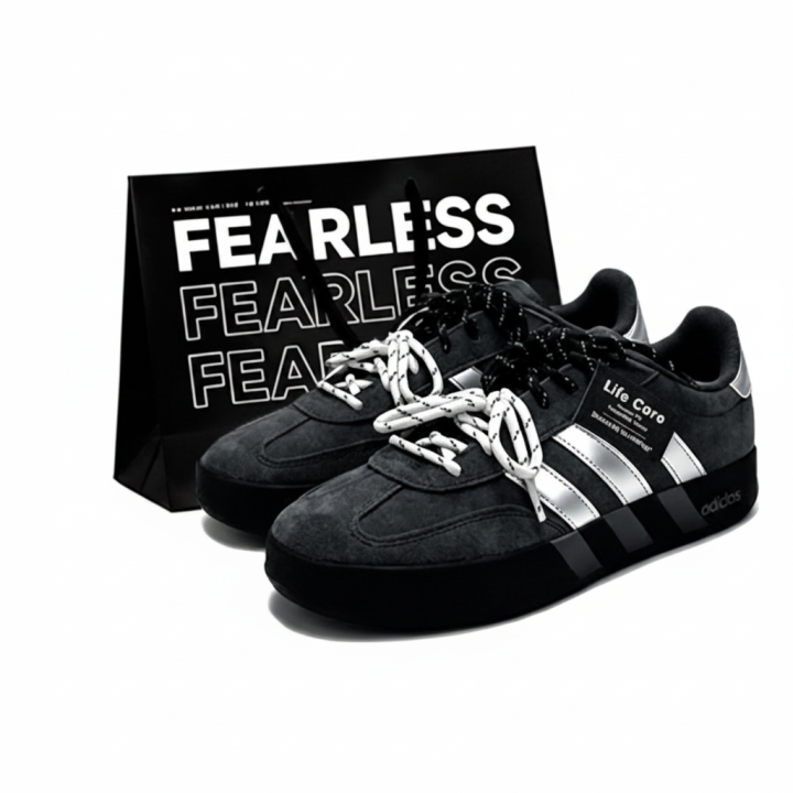 Adidas Adidas BARREDA German Army Trainers Unisex Low Top Black/White/Gray/Silver