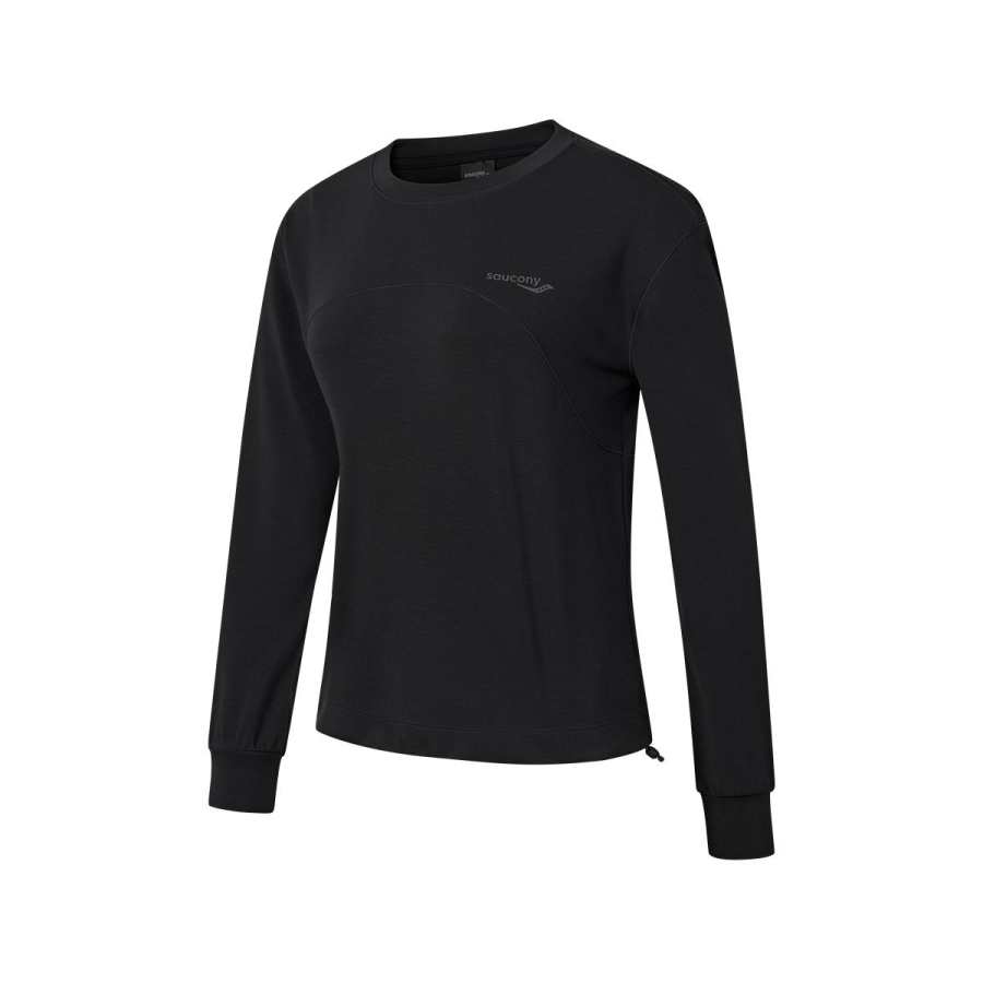 Saucony Sweatshirts Women's Jet Black Crew Neck Moderate
