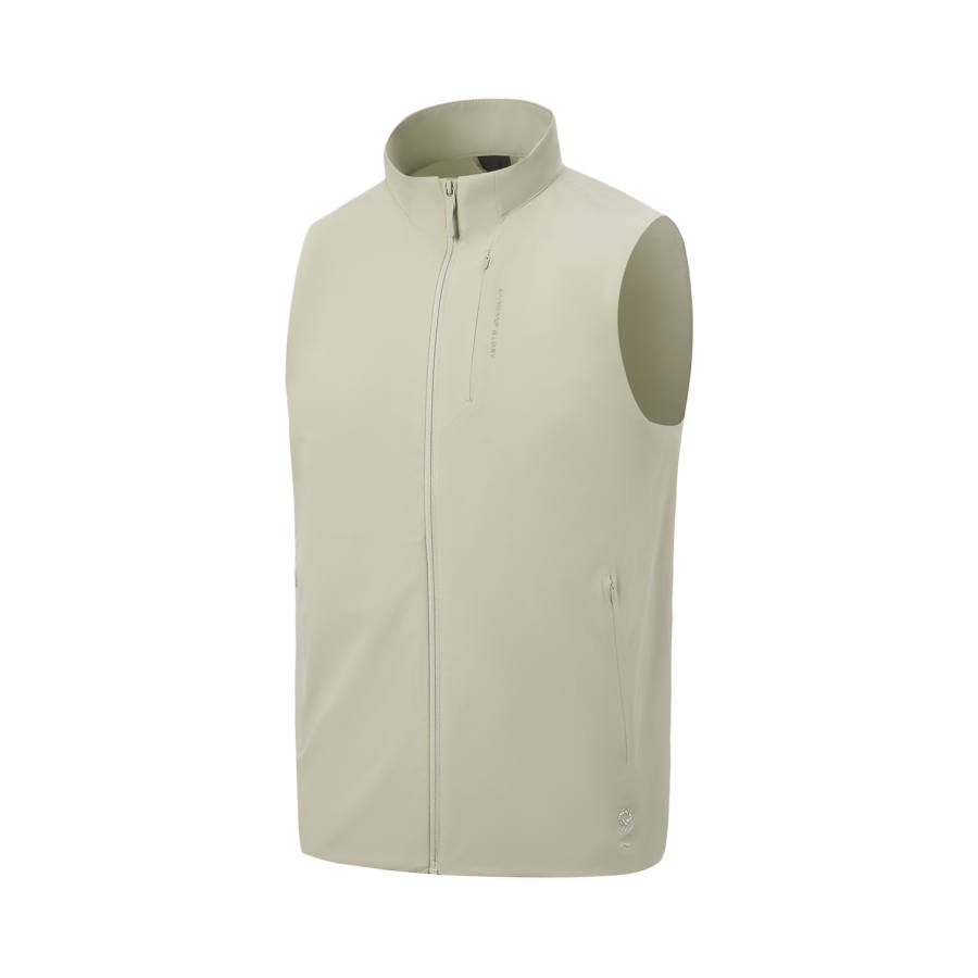 Li-Ning Li Ning Gold Logo | Vests Men's Celadon Stand Collar Moderate Straight Fit