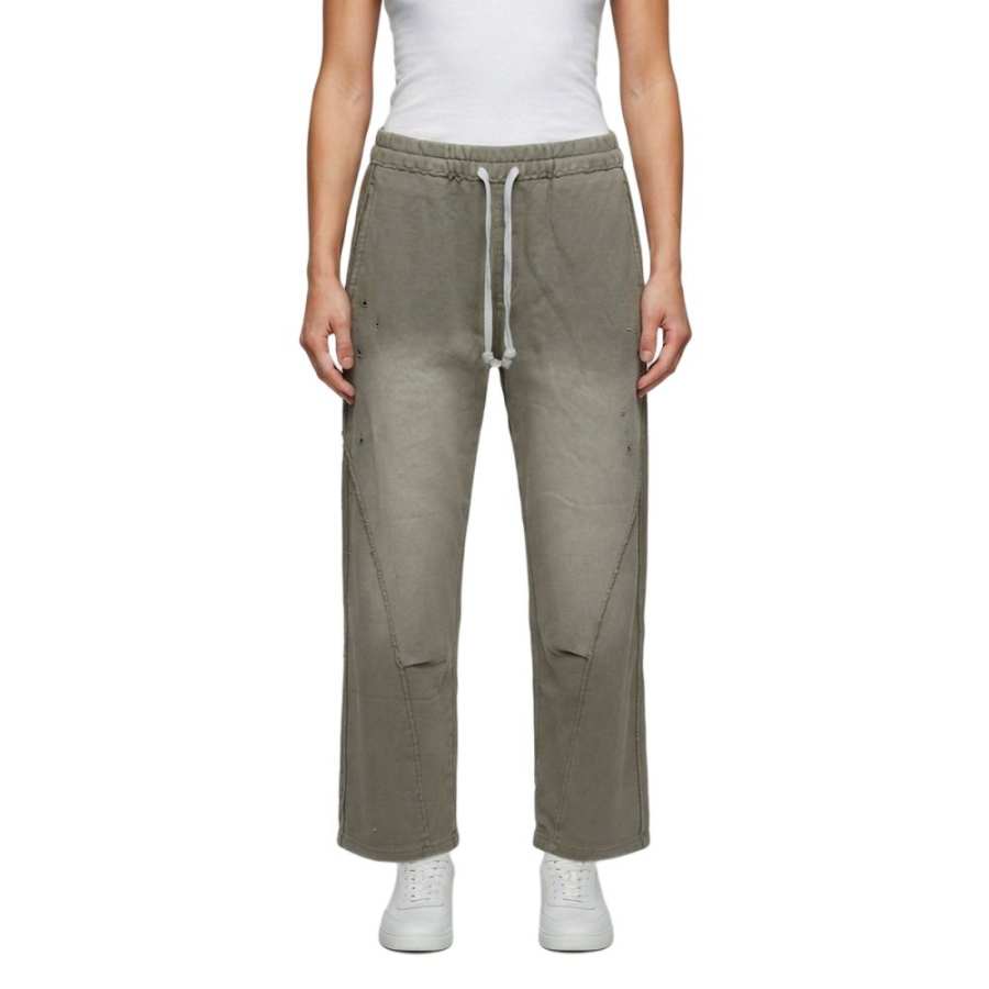 PUMA Knitted Sweatpants Women's Washed Grey Olive Green Moderate Other