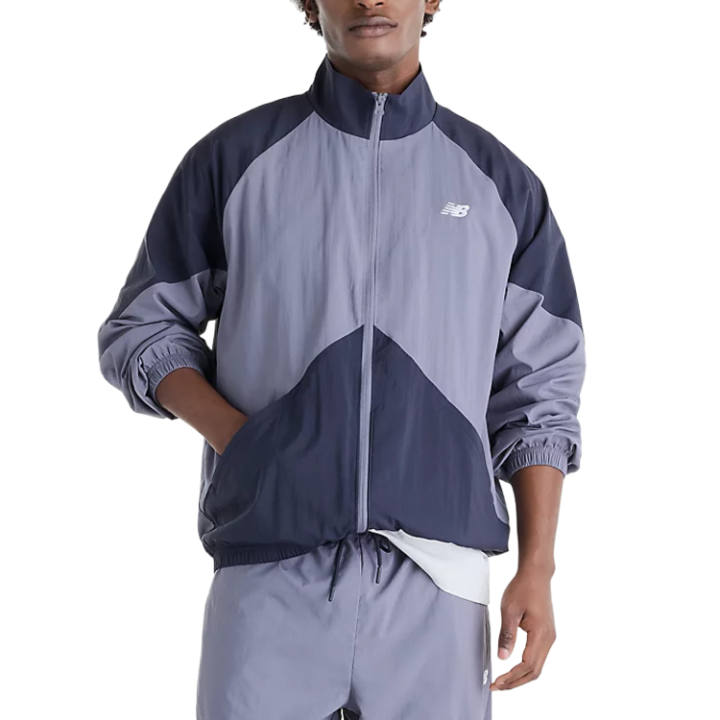 New Balance New Balance Jackets Men's Gray/Midnight Blue Stand Collar Moderate