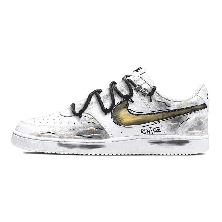 Nike Nike Court Vision 1 Skateboard Shoes Men's Low Top White/Gold/Black