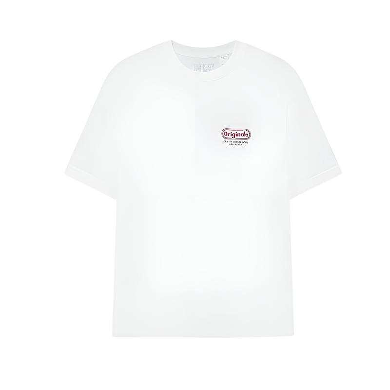 FILA ORIGINALE T Shirts Men's Cloud White Crew Neck Moderate