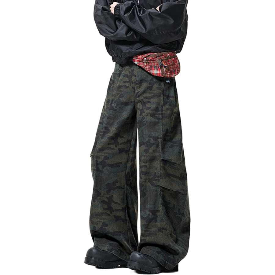WARRIOR WARRIOR Jeans Unisex Camouflage DIY Badge Moderate Scimitar Pants