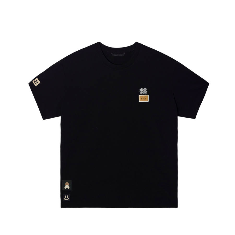 KOLON SPORT T Shirts Unisex Black/Black Crew Neck Moderate